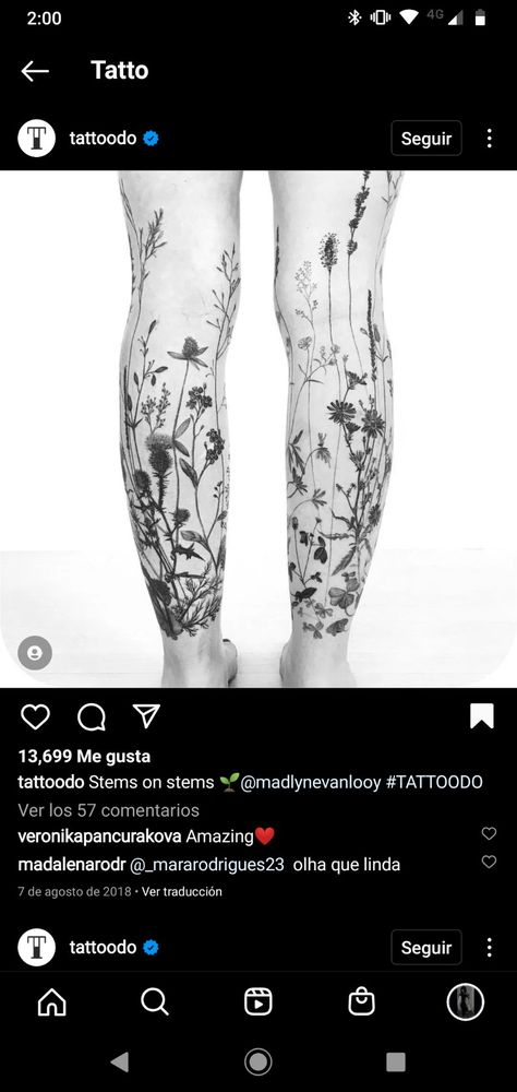 Foliage Leg Tattoo, Flower Bouquet Tattoo Leg, Wildflower Calf Tattoo, Flower Shin Tattoo, Lower Leg Tattoos Women Calves, Wildflower Leg Tattoo, Herbs Tattoo, Sleeve Tattoo Ideas For Women, Calf Sleeve Tattoo