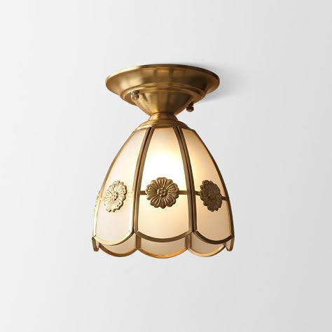 Single-Bulb Flush Mount Lighting Minimalism Scalloped Metal Semi Flush Mount in Brass - Clearhalo Brass Semi Flush Mount, Pendent Lights, Brass Ceiling Light, Chandelier Fan, Semi Flush Mount Lighting, Accent Lighting, Fluorescent Light, Colonial Style, Semi Flush Mount