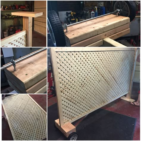 Movable Privacy Fence : cost me a total of $60. 4 by 8 lattice board. Added about 2 feet with the wheels and the wood on the bottom. Making it 6 by 8. Which was perfect. I fit two slabs of lattice inside the frame, so I can extend the lattice out, making the fence twice as long. Portable Privacy Fence Ideas Planter Boxes, Movable Privacy Fence, Camper Privacy Fence, Movable Privacy Screen Outdoor, Fence On Wheels, Privacy Lattice Fence Ideas, Moveable Privacy Screen, Movable Fence, Pergola Cost