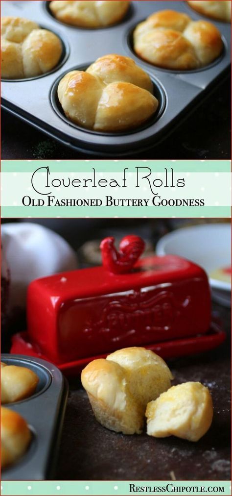 This old fashioned clover leaf rolls recipe will be your favorite! Easy to make buttery, tender dinner rolls are just right for holidays and family dinners. Ready to make them? Just click through! http://RestlessChipotle.com Clover Leaf Rolls, Cloverleaf Rolls Recipe, Cloverleaf Rolls, Restless Chipotle, Baked Rolls, Homemade Dinner Rolls, Dinner Rolls Recipe, Meat Dinners, Homemade Dinner