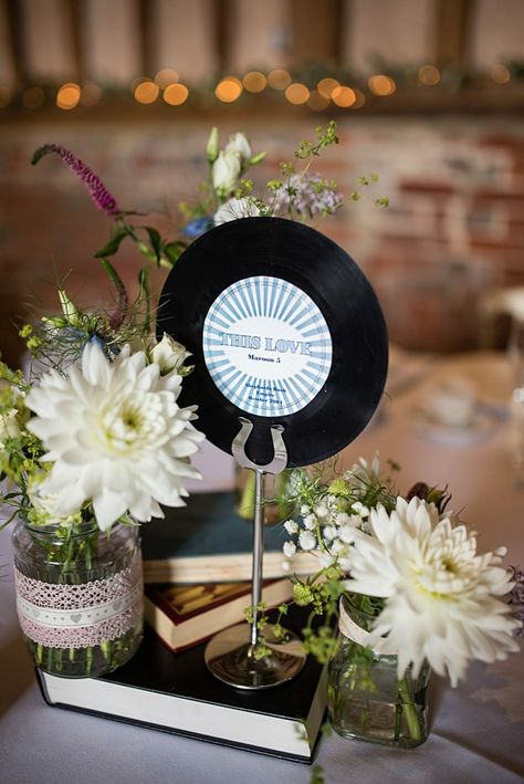 déco table mariage avec disque vinyle Maggie Sottero Bridal Gowns, Music Festival Wedding, Maggie Sottero Bridal, Wedding Table Themes, Festival Themed Wedding, Simple Beach Wedding, Music Themed Wedding, Wedding Table Names, Rock Wedding