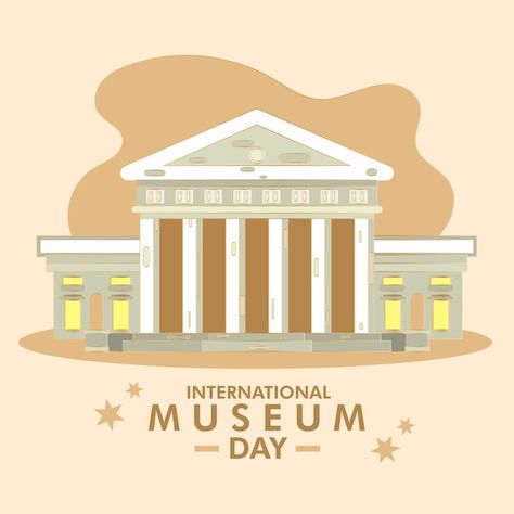 International museum day 18 may illustra... | Premium Vector #Freepik #vector #museum #museum-icon #art-museum #museum-logo Museum Aesthetic Drawing, Museum Doodle, Museum Cartoon, Museum Graphic Design, May Illustration, Museum Illustration, Museum Drawing, International Museum Day, History Illustration