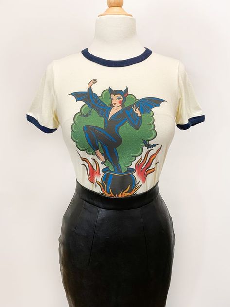 ALL ITEMS Black Pin Up, Howlin Wolf, Navy Art, Wolf Tattoo, Rockabilly Fashion, Ringer Tee, Pin Up Art, Goth Fashion, Fashion Tees