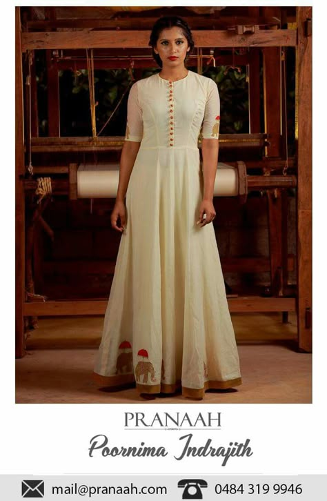 This with a golden jacket! Perfect for a mylanchi night! Modern Onam Outfits, Kerala Dress, Onam Dress, Onam Outfits, Dress For Ladies, Churidar Designs, Long Kurti Designs, Long Dress Design, Bridal Dress Fashion