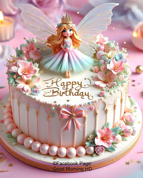 Vintage Fairy Cake, Doll Cake Designs, Baby Shower Cake Designs, Fairy Birthday Cake, Recipes Tutorials, 25th Birthday Cakes, Butterfly Birthday Cakes, Birthday Cake Decorating Ideas, Baby First Birthday Cake