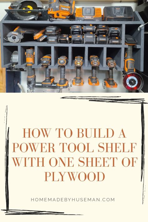 Organizing Power Tools, Organization Ideas For Tools, How To Organize Power Tools, Garage Power Tool Storage Family Handyman, Cordless Drill Storage Plans Diy, Workshop Shelving, Cordless Tool Storage, Drill And Battery Holder Garage Storage, Tool Shelf