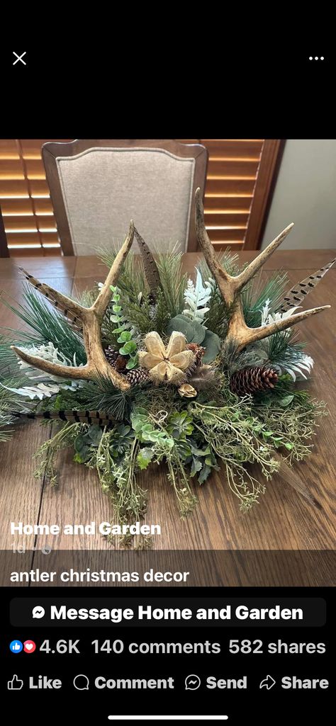 Diy Deer Antlers Decor, Deer Antler Christmas Decor, Antler Christmas Decor, Diy Deer Antlers, Antler Centerpiece, Antler Christmas Tree, Hunter Green Wedding, Deer Antler Decor, Antlers Decor