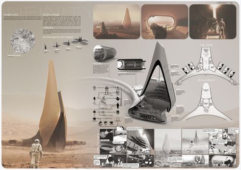 Volume Zero announces winners of the 2018 Marsception Competition Mars Project, Presentation Board Design, Ancient Greek City, Sci Fi Architecture, Architecture Competition, Architecture Presentation Board, Architecture Sketchbook, Space Projects, Layout Architecture