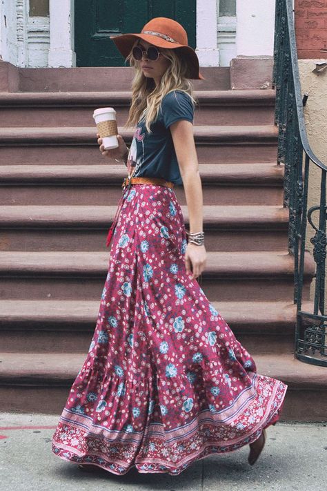 Spell Designs Folk Town Button Down Skirt Boho Fashion Dresses, Look Hippie Chic, Rok Outfit, Look Boho Chic, Skirt Diy, Thanksgiving Outfit Women, Boho Mode, Boho Styl, Mode Hippie