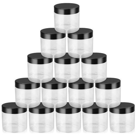 LotFancy 8Oz Plastic Jars with Lids, 15 Pack Empty Sample Containers, Refillable Slime Storage Container for DIY, Comestic, Cream, Craft Slime Storage, Plastic Jars With Lids, Slime Containers, Plastic Containers With Lids, Lotion Containers, Empty Jar, Clear Jars, Kitchen Storage Containers, Cosmetic Containers