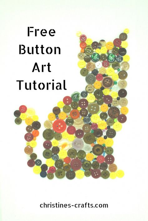 Button Art Diy, Button Art On Canvas, Button Art Projects, Make Your Own Buttons, Buttons Crafts Diy, Button Projects, Button Creations, Plastic Bottle Flowers, Personalised Gifts For Friends