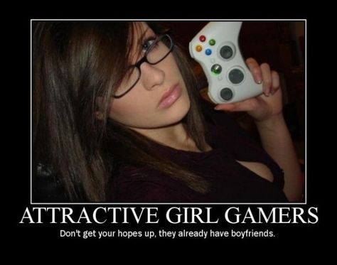 Gamer girls! Lol, funny. Playing Online Games, Gil Scott Heron, Demotivational Posters, Smosh, Girl Problems, Nerd Girl, My Girlfriend, Gamer Life, Free Online Games