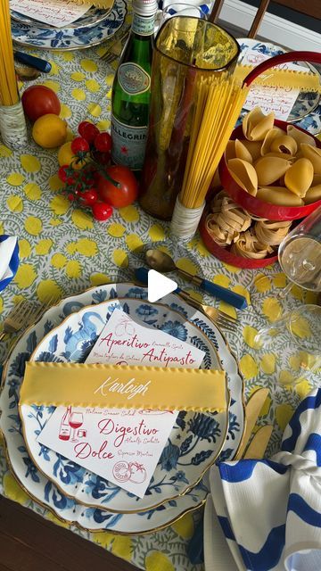 Pasta Centerpiece Italian Theme, A Night In Italy Theme Party, Fall Italian Dinner Party, Italian Dinner Decor, Pasta Themed Party, Pasta Making Party, Pasta Party Ideas, Italy Dinner Party, Thats Amore Party