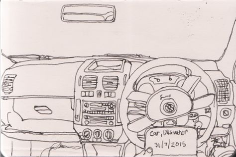 31/07/2015 Inside Car, Ullswater Driving Car Art Reference, Inside Car Art Reference, Car Drawing Inside, Car Interior Drawing Reference, Inside Car Drawing, Inside Of A Car Drawing, Car Passenger Seat View, Inside Car, Sketch Journal