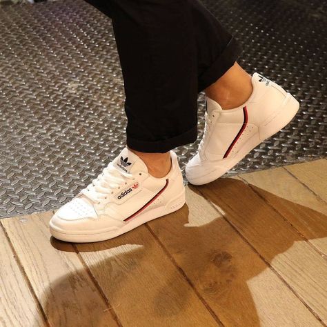 Limited Stock - Adidas Continental 80's White Stripe Red IDR 580,000 Pr ... - Women Trends Continental 80 Outfit Women, Adidas Continental Outfit, Adidas Continental 80 Women, 80 Shoes, Adidas Continental 80, Adidas Continental, Continental 80, Outfit Ideas For Women, Shoes Outfit