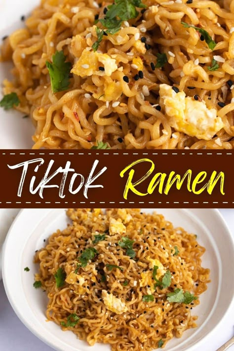 Easy Homemade Ramen Noodles, Easy Ramen Dinner Recipes, Lotus Foods Ramen Recipes, Ramen And Meatballs, Til Tok Ramen Noodles, Macro Friendly Ramen, Tick Tock Ramen, Macro Friendly Ramen Recipes, Salmon And Ramen Noodles