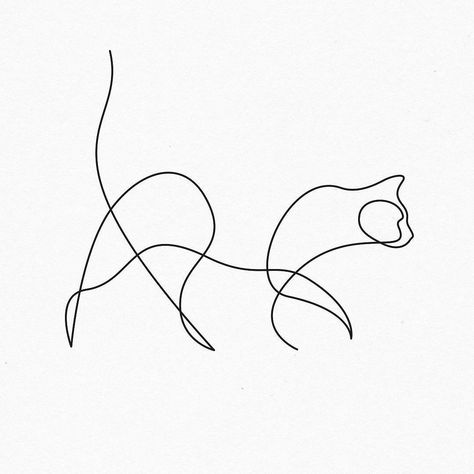 Cat study. Cuz "The smallest feline is a masterpiece." (Leonardo da Vinci)#oneline #wildlines Redwood Tattoo, One Line Animals, Minimalist Tattoo Meaning, Paris Tattoo, Tier Tattoo, Typography Tattoo, Pola Macrame, Delicate Tattoo, Tattoo Equipment