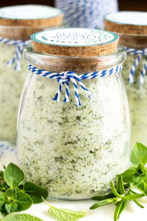 This fabulous Tuscan Herbed Sea Salt blend is a magical seasoning with an intoxicating aroma that transforms everything from ordinary to extraordinarily delicious. It's like taking a culinary journey to Italy! #tuscanherbedseasalt, #italianseasalt Infused Salt Recipes, Herbed Salt, Herb Salts, Flavored Salts Recipes, Herb Salt Recipe, Flavored Salt, Herbal Kitchen, Herb Salt, Sea Salt Recipes