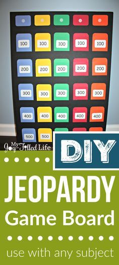 Make your own Jeopardy game board                                                                                                                                                                                 More Geek House, Jeopardy Game, Game Night Parties, Board Games Diy, Games Night, Elderly Activities, Senior Activities, Family Fun Night, Office Games