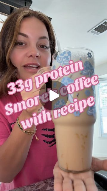 Courtney | Virginia Beach, VA on Instagram: "33g protein coffee 🤤 Smores version!   Protein is @cleansimpleeats  Code: HOLLIDAYY   Recipe: + 1 pack of CSE smores protein (20g protein)  + 1 cup fairlife milk (adds 13g protein)  ^ mix the two  + nut pods toasted marshmallow (0sugar and found at whole foods or amzn)  + heavy whipping cream  ^ mix together (i didnt measure)   + Add ice and coffee to cup , pour in protein shake above and the toasted marshmallow mixture.   Enjoy 💕  #smorescoffee #campfirecoffee #toastedmarshmallow #proffee #proteincoffee #coffee #cse #proteinpowder" Marshmallow Protein Shake, Fairlife Protein Iced Coffee, Proffee Protein Coffee Recipes, Proffee Protein Coffee, Proffee Recipe, Fairlife Protein Shake Recipe, Premier Protein Coffee Recipes, Protein Coffee Shake, Iced Protein Coffee