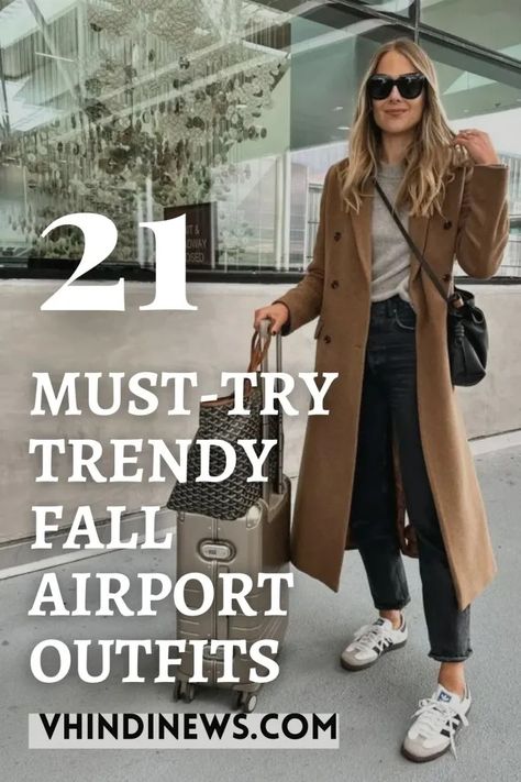 21 Comfy & Trendy Fall Airport Outfits: Must Try Best Airport Outfits for Fall Season 47 Autumn Airport Outfit, Fall Airport Outfit Comfy, Airport Outfit Fall Comfy, Airport Outfit Autumn, Cute Plane Outfit, Jeans Travel Outfit, Leggings Travel Outfit, Fall Airport Outfit, Airport Outfit Fall