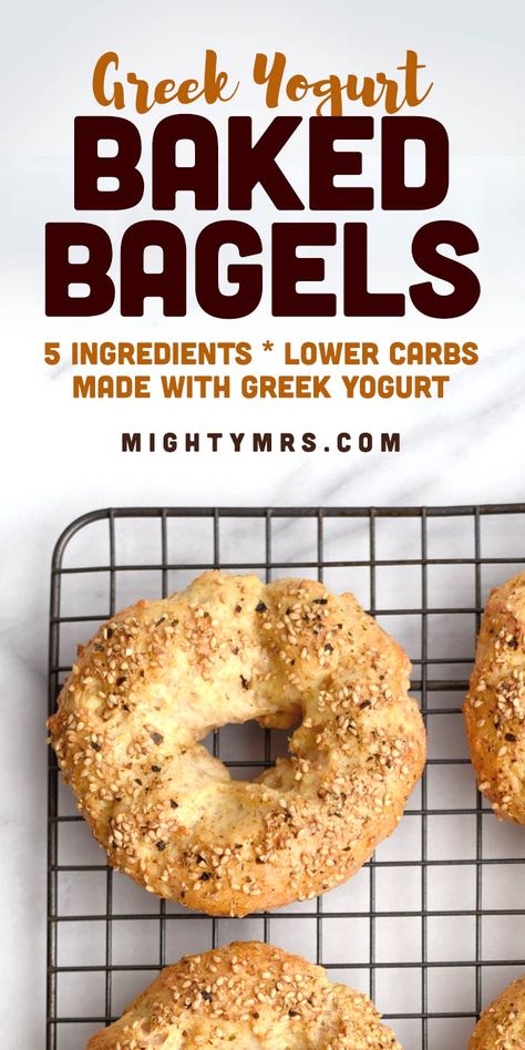 Baked Bagels, Bagel Recipe Easy, Super Easy Breakfast, Gluten Free Bagels, Keto Bagels, Greek Yogurt Recipes, Homemade Bagels, Bagel Recipe, Low Carb Baking