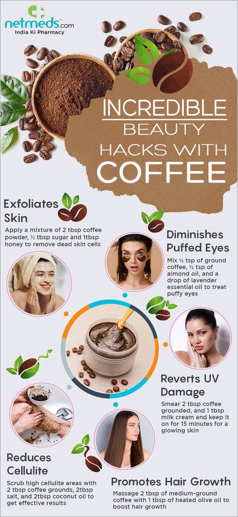 Coffee: 5 Surprising Ways To Include This Energy Booster In Beauty Routine – Infographic Witch Grimoire, Benefits Of Coffee, Coffee Health, Texture Hair, Coffee Hair, Soap Packing, Coffee Ideas, Energy Booster, Hair Mask For Growth