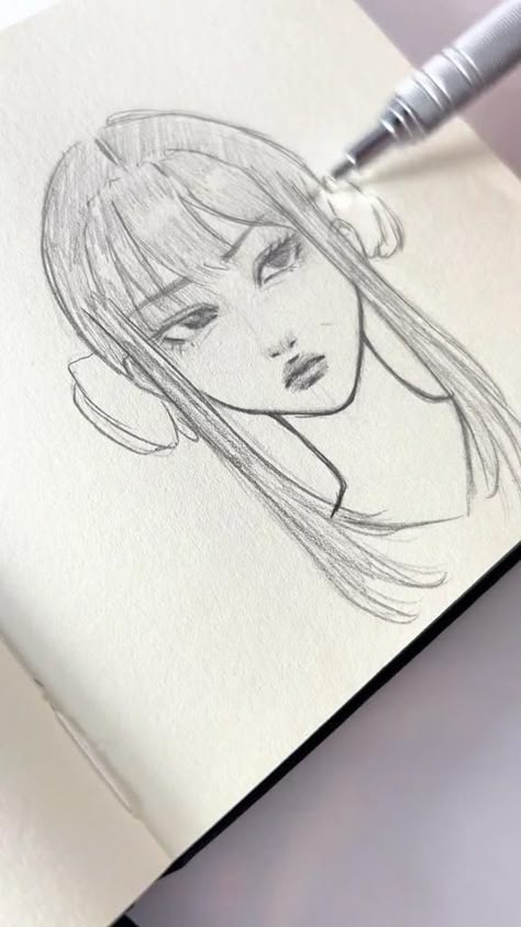 Find the perfect sketch for your project. Click! 😀😘🤔 Art Tutorials Anime Face, People Reference Faces Drawing, Easy Drawing Inspo For Beginners, Tutorial To Draw Face, Cute Sketches Tutorial, Korean Face Drawing Tutorial, Drawing Styles Tutorials, Simple Sketch Tutorial, People Drawings Tutorial