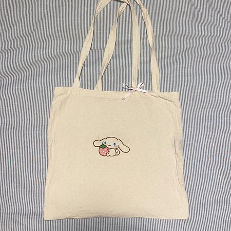 Cinnamoroll inspired Tote bag Handmade by me... - Depop Sanrio Tote Bag, Sanrio Tote, Painting Inspo, Tote Bags Handmade, Bag Handmade, Tote Bags, Super Cute, Tote Bag, Quick Saves