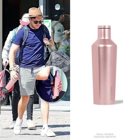 Niall Horan Fashion, Fashion Archive, July 1, Niall Horan, Panama Hat, Reusable Water Bottle, Water Bottle, Hats