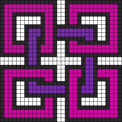 Alpha pattern #26268 variation #7879 | BraceletBook Yin Yang Pixel Art, 8 Ball Alpha Pattern, Optical Illusion Perler Bead Patterns, 32x32 Pixel Art Grid, Optical Illusions Cross Stitch, Trippy Alpha Pattern, Celtic Motifs, Alpha Patterns Tarot, Unicorn Cross Stitch Pattern