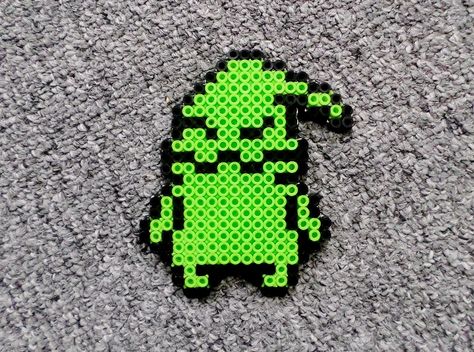 Oogie Boogie Perler Bead Pattern, Boogie T Perler, Oogie Boogie Perler Beads, Pearl Or Beads Designs, D&d Perler Beads, Funny Perler Beads, Nightmare Before Christmas Perler Beads, Perler Beads Halloween, Perler Beads Designs Pattern