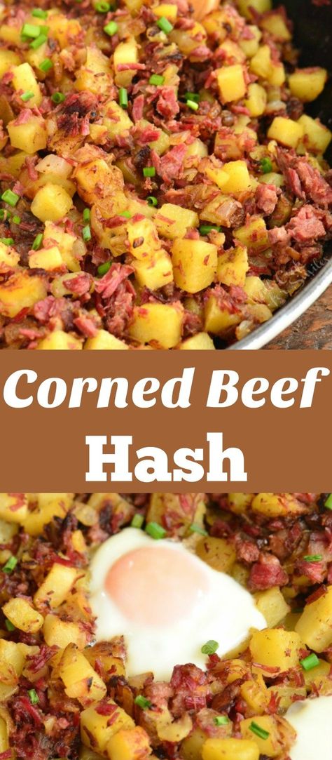 Corned Beef Hash. Tender corned beef, soft potatoes, and caramelized onions sauteed together until extra crispy. Add some eggs or leave it without if you wish. #cornedbeef #beef #potatoes #hashbrowns #hash Corned Beef Leftovers, Beef Hash Recipe, Corned Beef Hash Recipe, Homemade Corned Beef, Cooking Corned Beef, Corn Beef, Corned Beef Brisket, Hash Recipe, Corned Beef Recipes