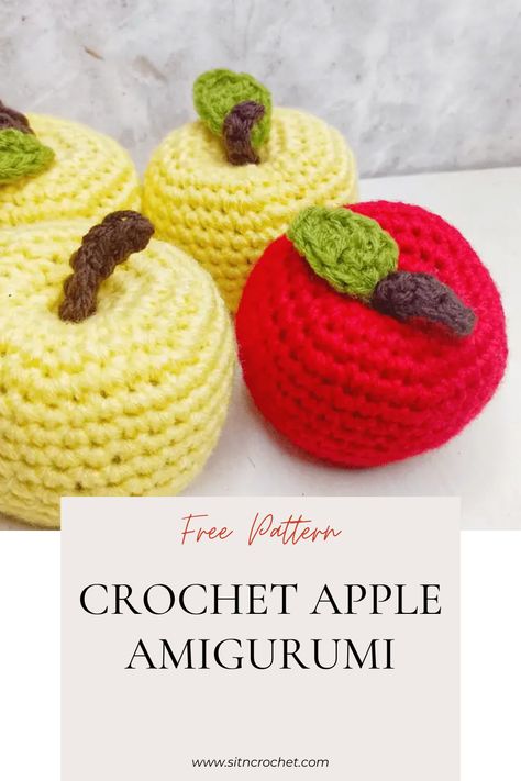 Crochet Apples Free Patterns, Crochet Apple Free Pattern, Apple Crochet, Apple Crochet Pattern, Amigurumi Apple Free Pattern, Crochet Apple Pattern, Free Crochet Apple Pattern, Apple Amigurumi, Crochet Apple Amigurumi Free Pattern