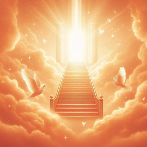 Stairway To Heaven Painting, Heaven Painting, Jacobs Ladder, Heaven Art, Jacob's Ladder, Stairway To Heaven, To Heaven, Street Scenes, Life Purpose