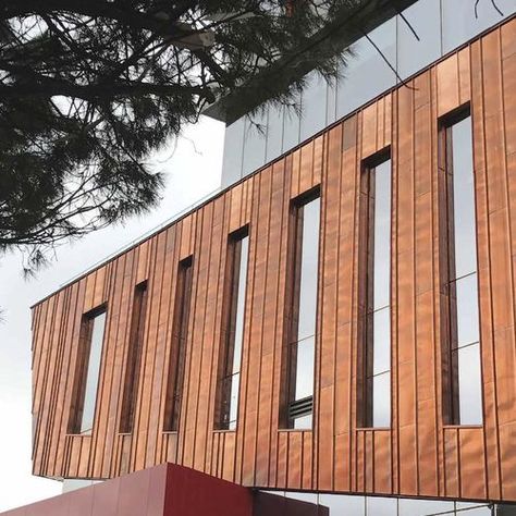 Copper Cladding Copper Facade, Architectural Cladding, Copper Cladding, Zinc Cladding, Roof Pitch, External Cladding, House Cladding, Metal Cladding, Building Roof