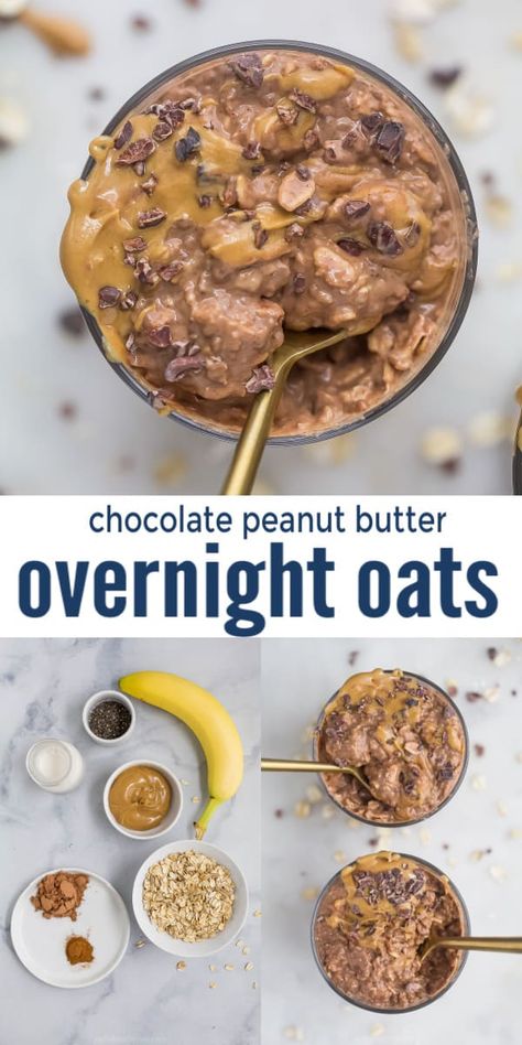 Flavorful Overnight Oats, Overnight Oats With Peanut Butter Powder, Overnight Oats Chocolate Banana, Twix Bar Overnight Oats, Reeses Overnight Oats Recipe, Overnight Oats With Chocolate Protein Powder, Overnight Oats Cocoa Powder, Choc Overnight Oats, High Protein Overnight Oats Without Protein Powder