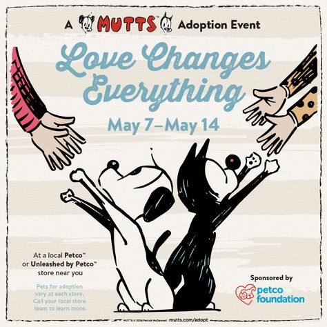 Pet Event, Insta Image, Mutts Comics, Adoption Day, Cat Comics, Animal Advocacy, Find Love, Fundraising Events, May 7th