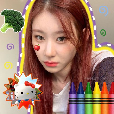 Kpop Colorful Aesthetic, Kpop Kawaii Icons, Colorful Kpop Icons, Colorful Pfp, Chaeyoung Itzy, Doodle Icons, Itzy Kpop, Icons Girls, Doodle Icon