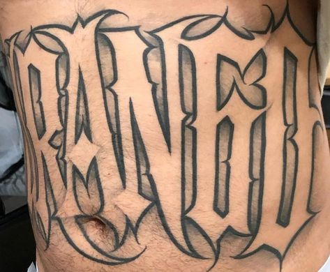 Last Name Tattoo, Chest Tattoo Lettering, Chicano Tattoos Lettering, Chicano Lettering, Tattoo Lettering Styles, Chicano Style Tattoo, Chicano Tattoos, Chicano Style, Writing Fonts