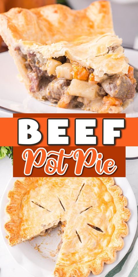 Crockpot Beef Pot Pie, Beef Potpie Homemade, Hamburger Pot Pie, Roast Pot Pie, Beef Carrots And Potatoes, Beef Stew Pot Pie, Meat Pot Pie, Granny's Recipes, Dinty Moore Beef Stew