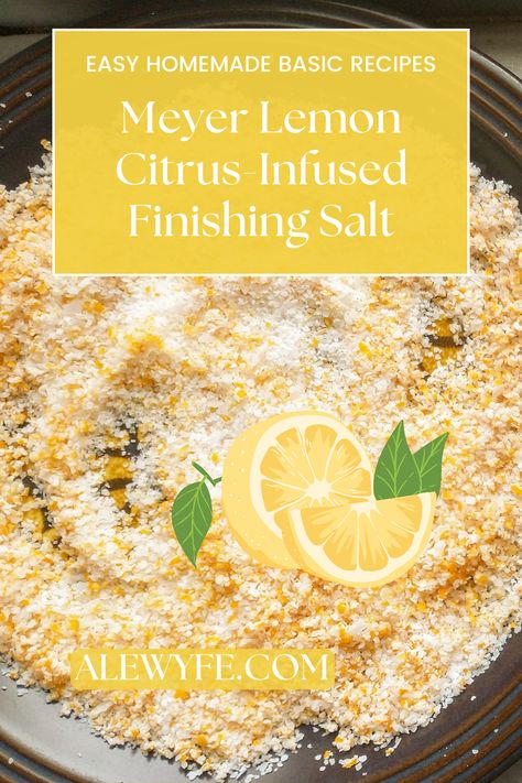 You’ve probably seen or tasted fancy flavored finishing salts for sale… did you know that it’s really, really simple to make your own homemade citrus-infused salt? Come learn how! #finishingsalt #meyerlemon #citrussalt Lemon Salt Recipe, Diy Flavored Salt Recipe, Crazy Salt Recipe, Citrus Salt Recipe, Homemade Salts, Infused Salt Recipes, Salted Lemons, Flavored Salts Recipes, Orange Salt