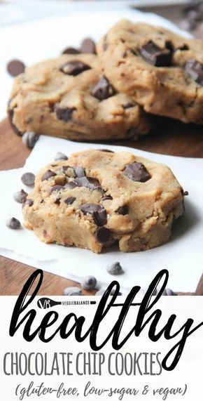 Moist Chocolate Chip Cookies, Chocolate Chip Cookies Gluten Free, Cheesecake Vegan, Healthy Cookie, Healthy Chocolate Chip Cookies, Cookies Gluten Free, Gluten Free Chocolate Chip Cookies, Healthy Chocolate Chip, Gluten Free Chocolate Chip