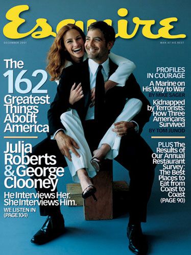 Julia Roberts & George Clooney. Esquire, december 2011. USA edition. George Clooney Julia Roberts, Pelican Brief, Esquire Cover, Sleeping With The Enemy, Couple Cover, Erin Brockovich, Celebrity Friends, Esquire Magazine, Amal Clooney