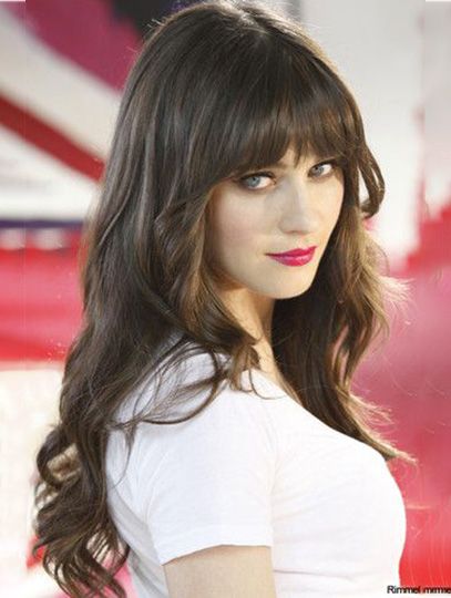 Zooey Deschanel Hair, 얼굴 드로잉, Long Hair With Bangs, Zooey Deschanel, Long Hair Girl, Feathered Hairstyles, Red Lipstick, Hair Envy, Dakota Johnson