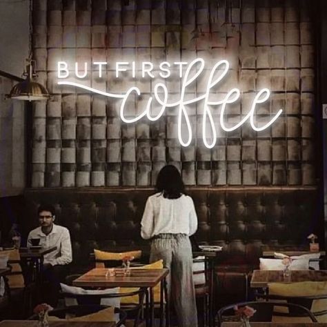 Coffee Bar Ideas Kitchen Counter, Neon Home Decor, Coffee Bar Station, Bar Inspiration, Coffee Bars In Kitchen, Coffee Instagram, Office Birthday, Coffee Shop Aesthetic, Coffee Stands