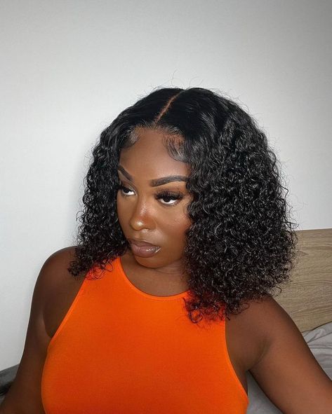 Deep Wave Bob Wig, Deep Wave Bob, Short Curly Bob Wig, Full Thick Hair, Cute Bob Hairstyles, Full Lace Frontal, Jerry Curl, Frontal Wig Hairstyles, Curly Bob Wigs