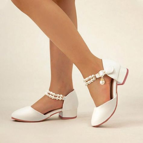 [US$ 28] Girl's Sandals Flower Girl Shoes Wedding Daily Party Beach Junior Bridesmaid Shoes Pearl Rhinestone Faux Leather Round Toe Low Heel Shoes  - JJ's House Flower Girl Shoes, Bridesmaid Shoes, Low Heel Shoes, Girls Sandals, Shoes Wedding, Junior Bridesmaid, Girl Shoes, Heel Shoes, Beach Party