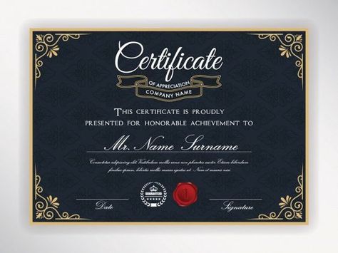 Certificate Calligraphy, Calligraphy Certificate, Certification Design, Elegant Brochures, Certificate Layout, Diploma Design, Certificate Of Achievement Template, Free Certificate Templates, Free Certificates