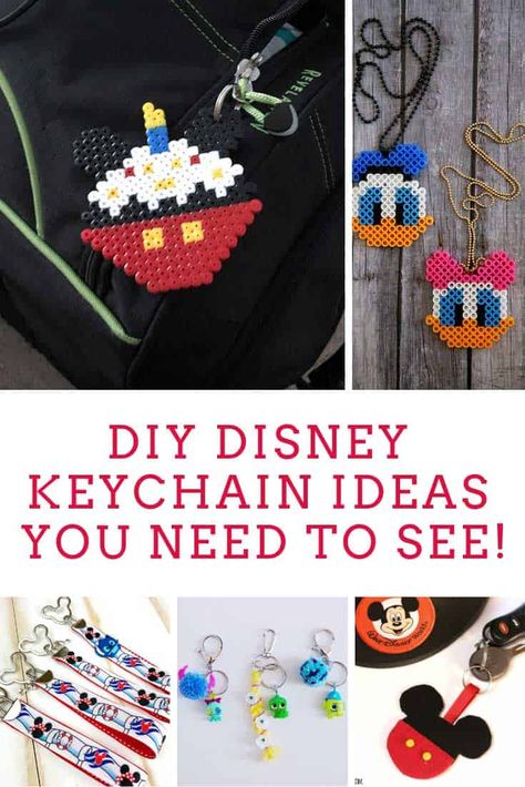 These Disney DIY keychain ideas make great fish extender gifts for your cruise! Homemade Disney Gifts, Fish Extender Ornament Ideas, Fish Extender Gift Ideas For Adults, Disney Keychain Diy, Diy Fish Extender Gifts, Disney Fish Extender Gift Ideas For Adults, How To Make A Fish Extender, Fe Gifts Disney Cruise, Disney Crafts For Adults